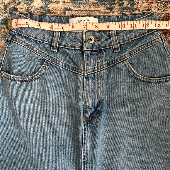 High Rise Midi Denim Skirt - Picture 4 of 7